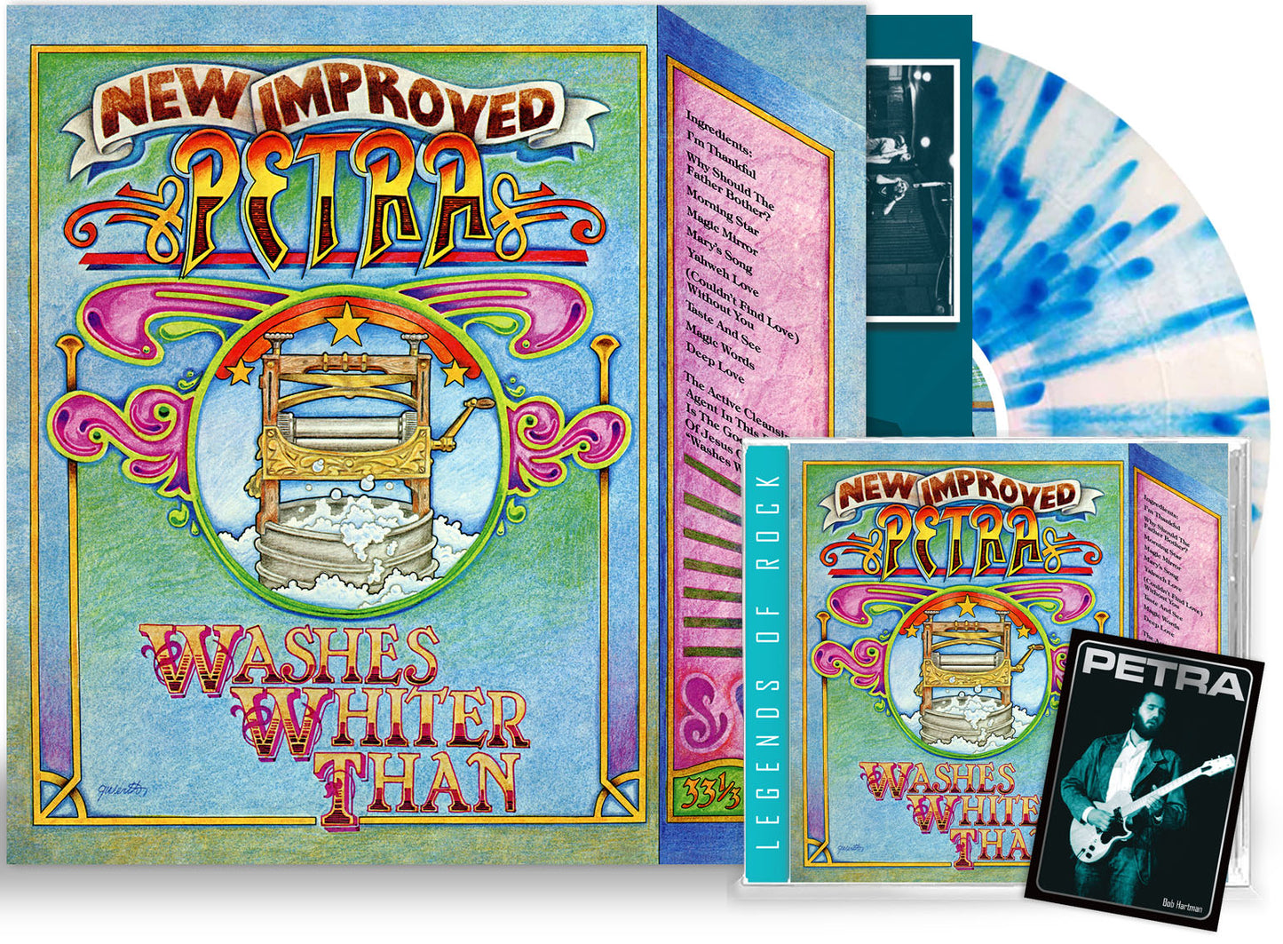 PETRA WASHES WHITER THAN - CRYSTAL CLEAR BLUE SPLATTER VINYL w/POSTER, 2025 GIRDER RECORDS, LIMITED RUN